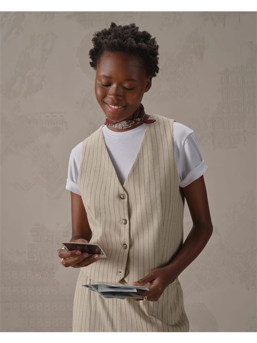 Gilet striped herringbone  CIRCOLO 1901 | FD3921CORN